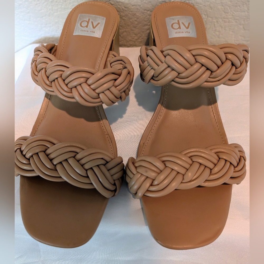 Dolce Vita Sanders Braided Double-Strap Tan Sandals